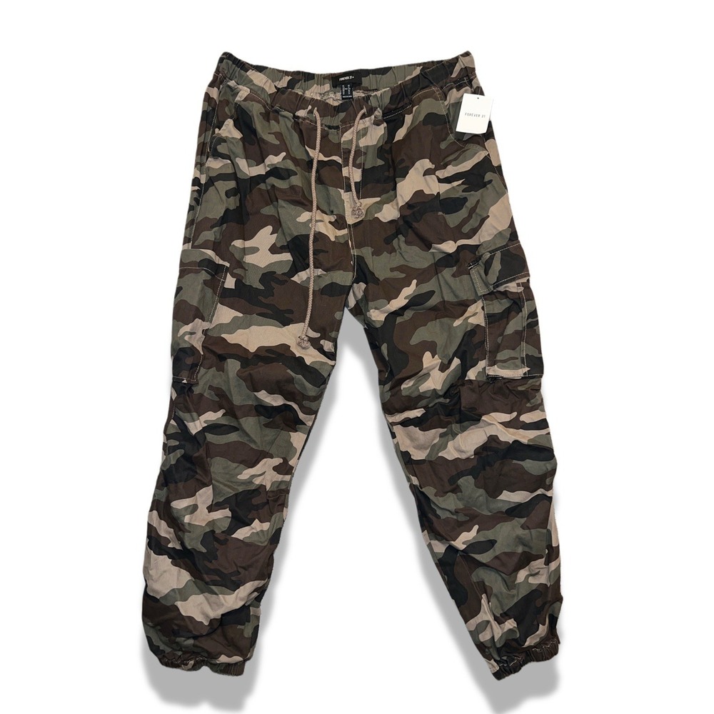 Forever 21 Plus Camo Cargo Jogger Pants 2X New With Tags